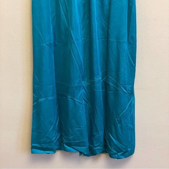 Vintage M Lauren Lorraine green chemise button down lace pajama - Picture 7 of 9